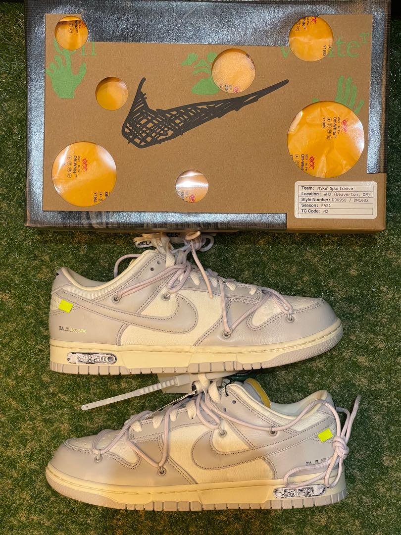 Nike Dunk Low / Off-White lot 49 US9, 男裝, 鞋, 波鞋- Carousell