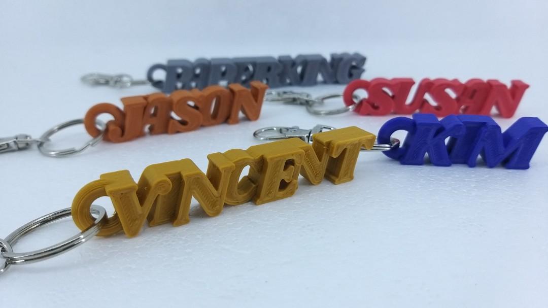 Customized 3d printed keychain top
