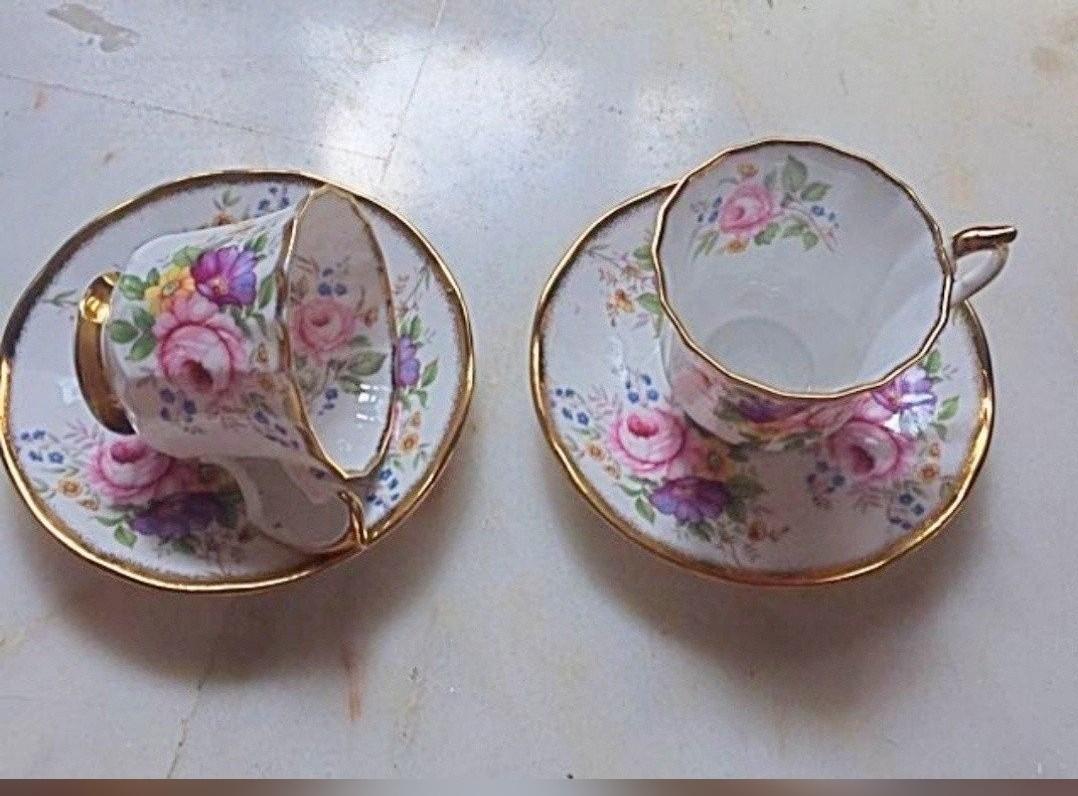 Queens fine bone china coffee cup and saucer, Furniture & Home Living