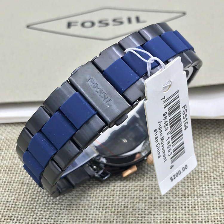 READY STOCK ORIGINAL FOSSIL MACHINE CHRONOGRAPH BLACK BLUE DIAL