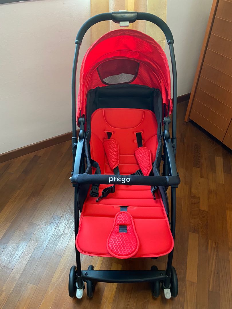Red Prego Baby Stroller Babies Kids Going Out Strollers on