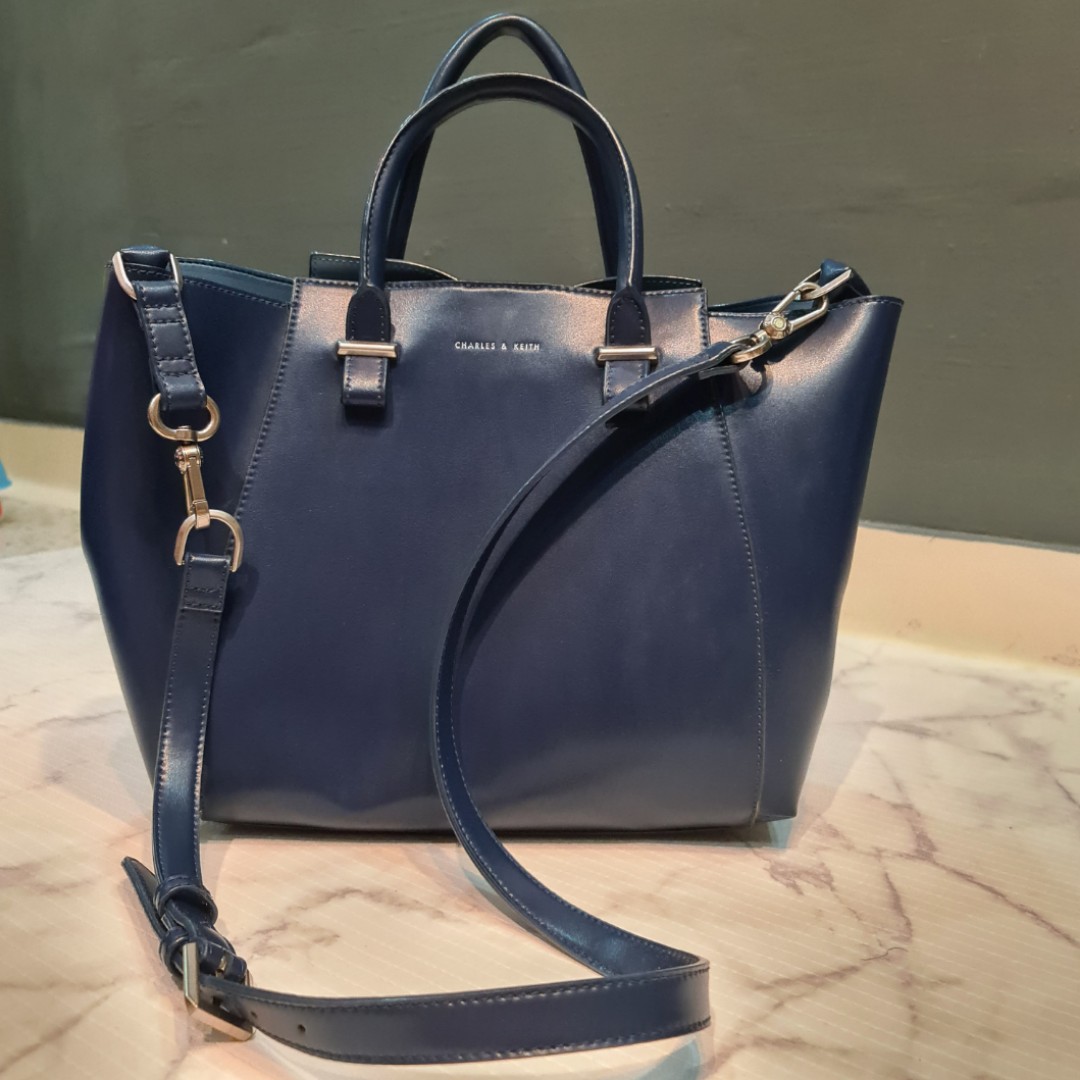 Charles and keith navy blue bag new arrivals
