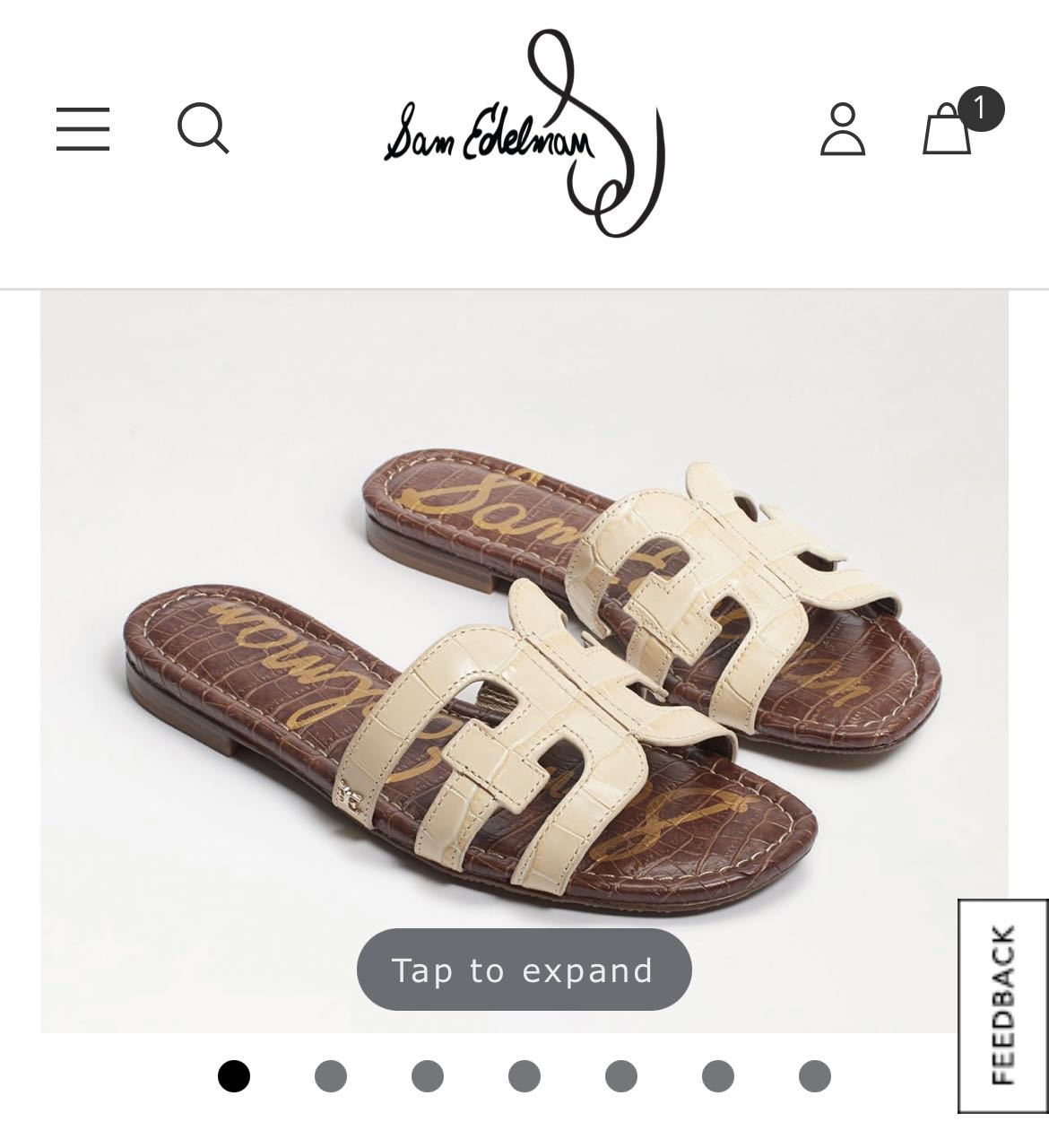Sam Edelman Bay Slides Sandal in Eggshell Croc Women s Fashion