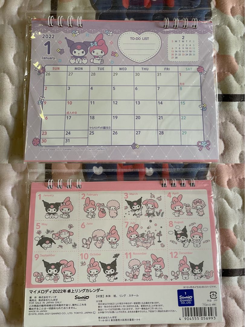Desk Top Calendar 2022 My melody Bromide Calendar Japan NEW Sanrio character