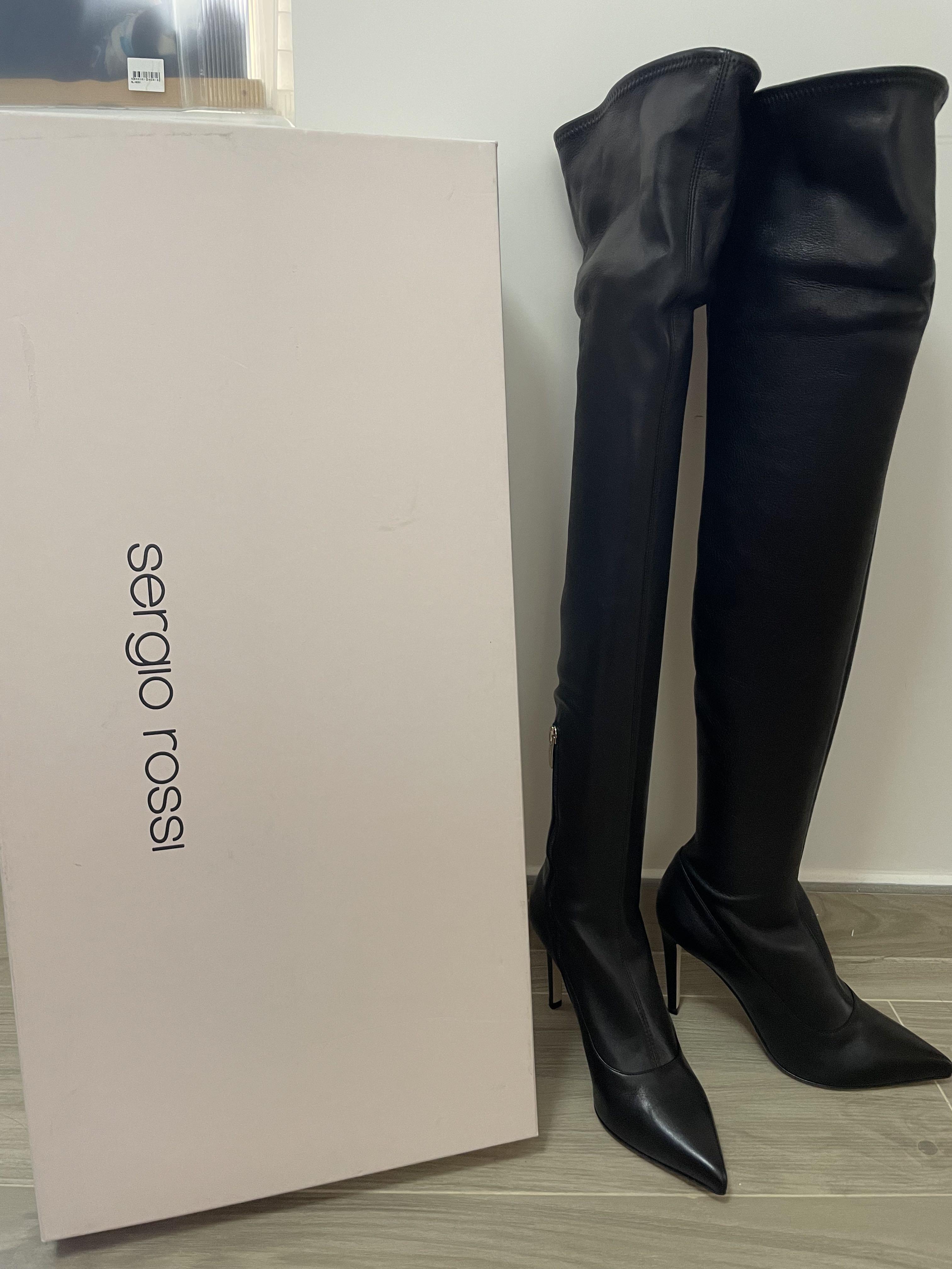 Sergio rossi over hot sale the knee boots