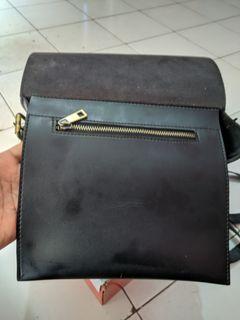 Sling Bag Leather Black Vintage