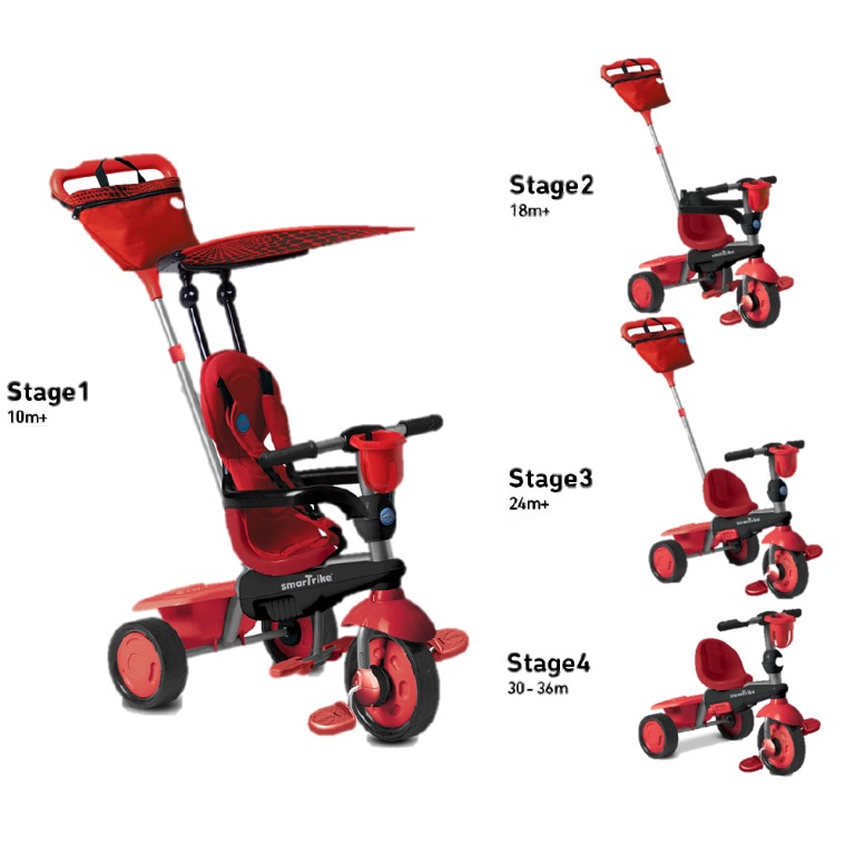 Smart Trike Dream Team Touch Steering 4in1 Trike Bike (Red), Babies