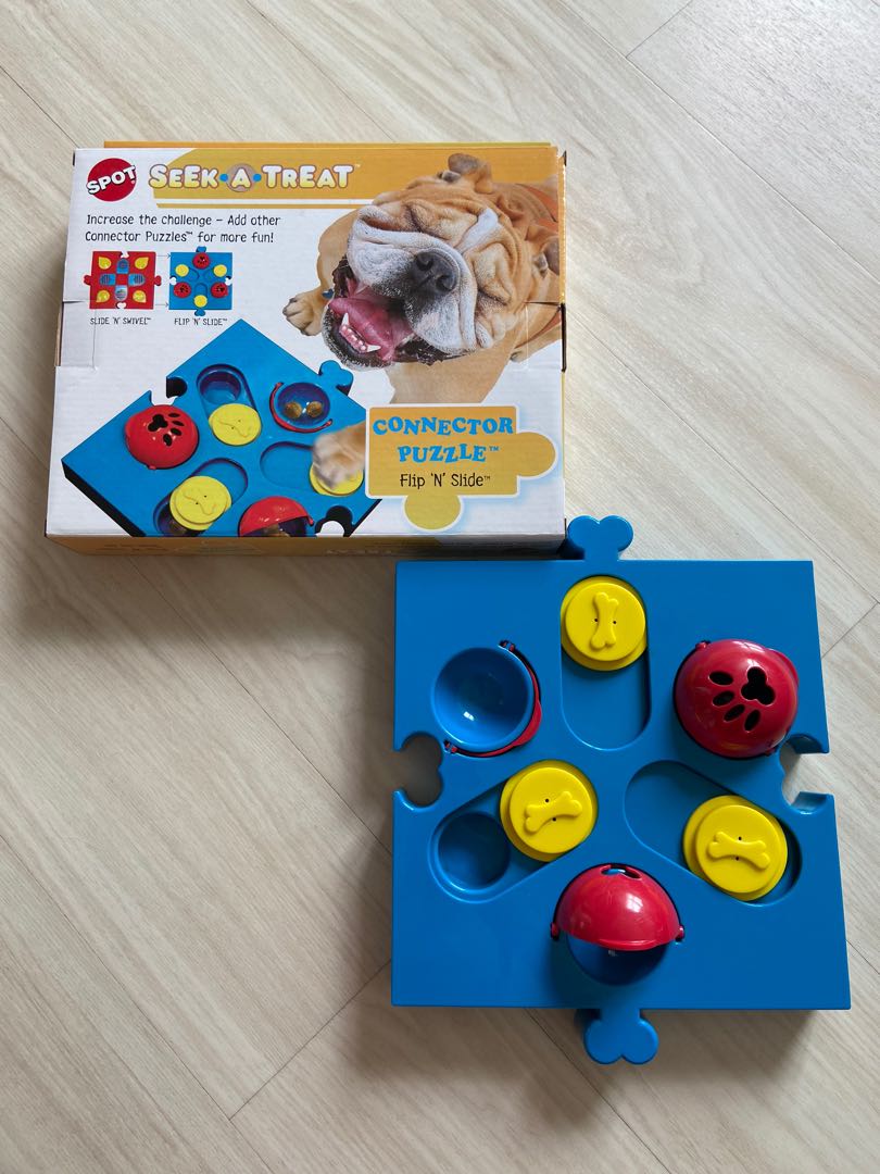 ETHICAL PET Seek-A-Treat Flip N Slide Puzzle Dog Toy 