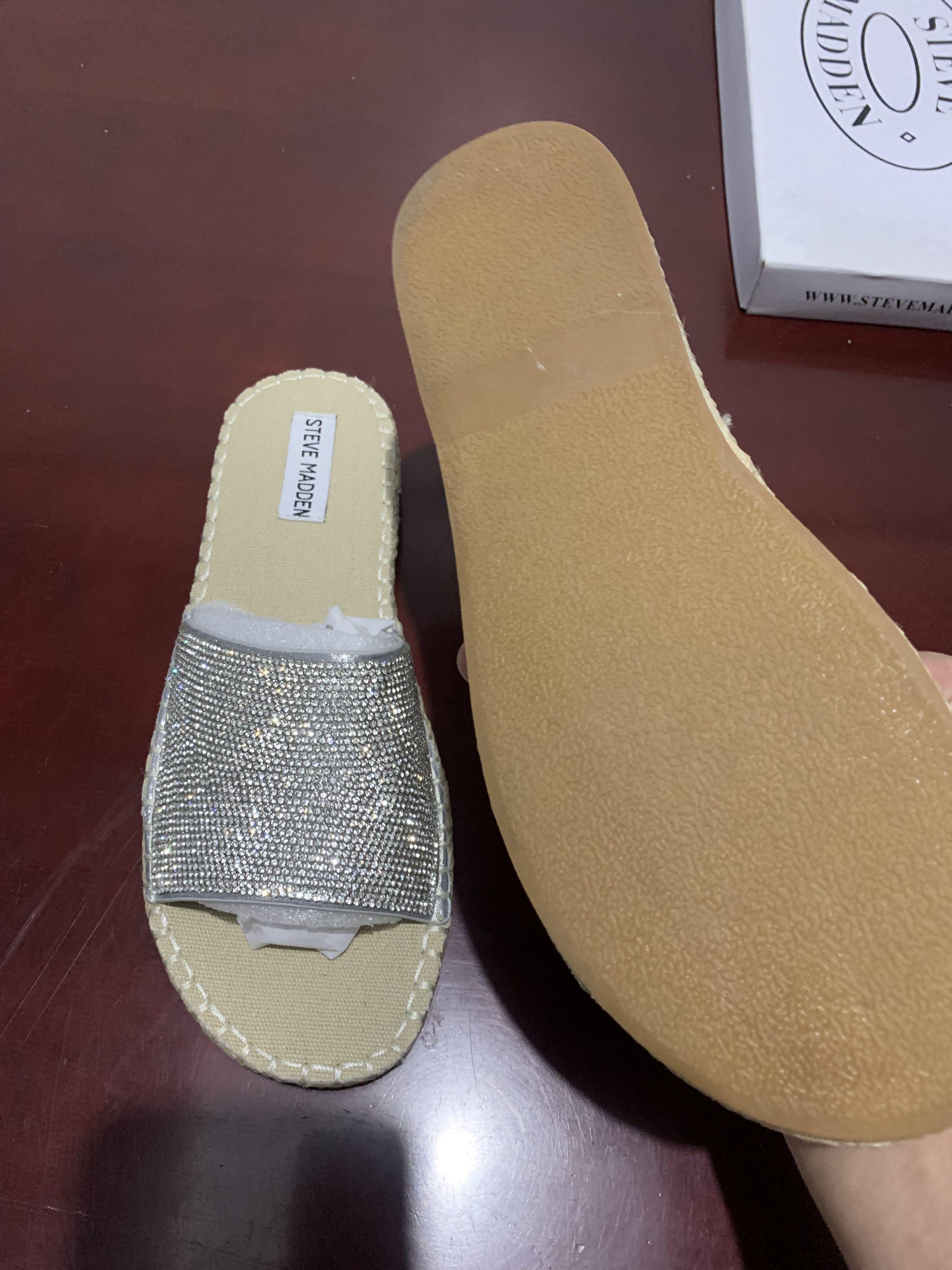 Steve madden 2025 slides with rhinestones