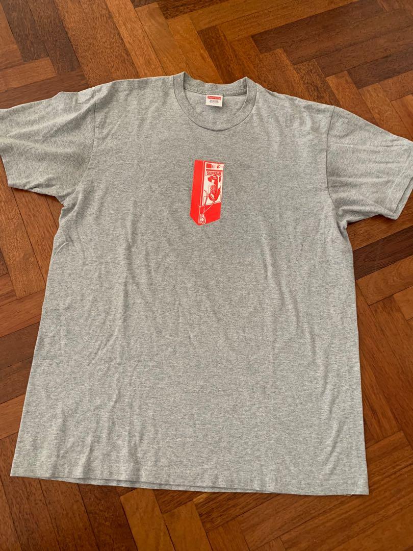 Supreme pay phone tee grey Men s Fashion Tops Sets Tshirts Polo Shirts on Carousell