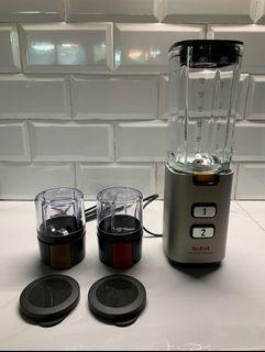 Tefal Fruit Sensation Glass Jar Blender BL142A42 with herb and spice mill grinder