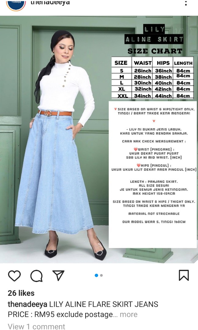 TheNadya-lily aline jeans skirt, Women's Fashion, Bottoms, Skirts on ...