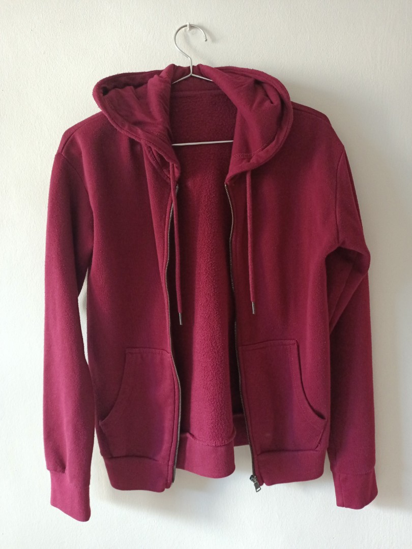 maroon jacket hoodie