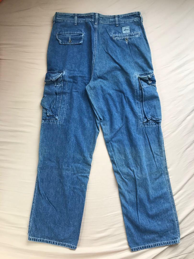 Vintage 美製Double RL RRL Denim Cargo Pants Sz 34 x 32 polo jeans 