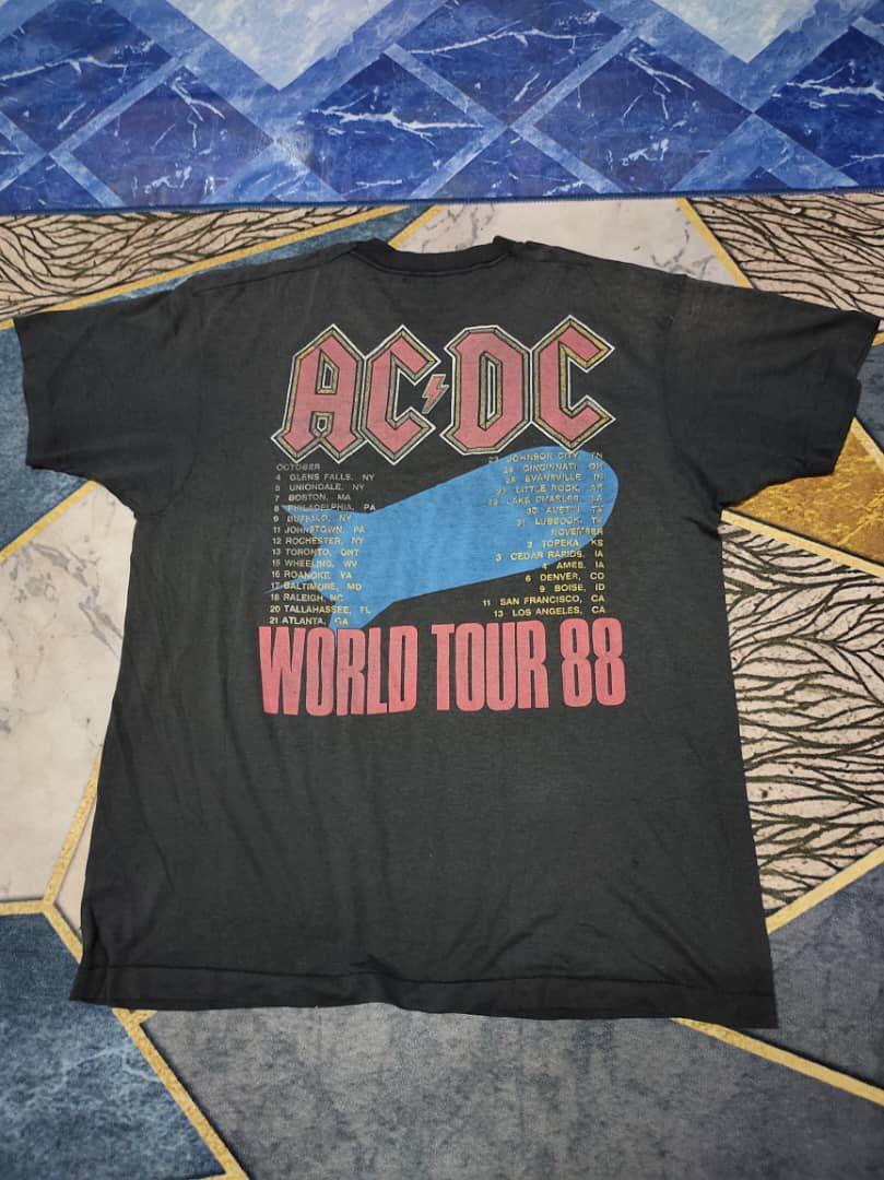 Vintage ACDC World Tour 88, Men's Fashion, Tops & Sets, Tshirts & Polo