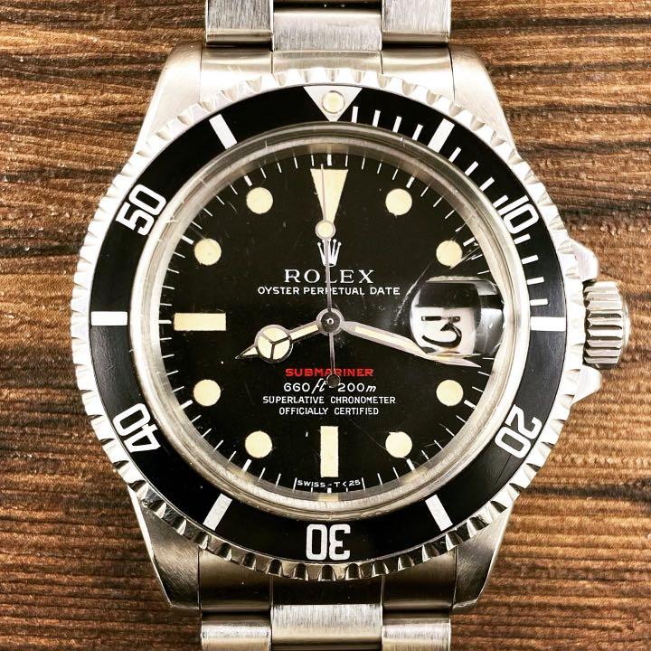 Vintage Rolex Submariner Single Red Ref.1680 Non polish MK IV Dial
