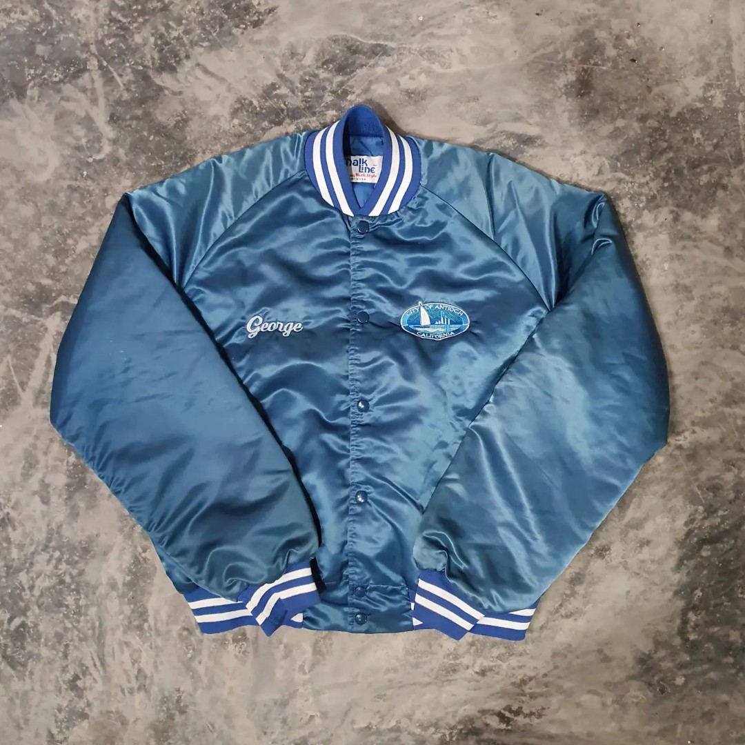 Starter chalkline Vintage varsity satin jacket by chalkline chalk line  bomber jaket not starter, Fesyen Pria, Pakaian Baju Luaran di Carousell