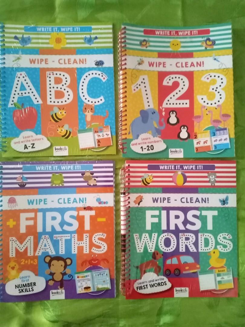 Wipe Clean Books First Maths, 123, First Words, ABC, Hobbies & Toys ...