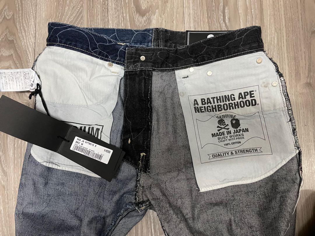 全新A BATHING APE X NEIGHBORHOOD JEANS LIMITED EDITION MADE IN