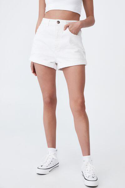 AC for AG White High Waist Denim Shorts
