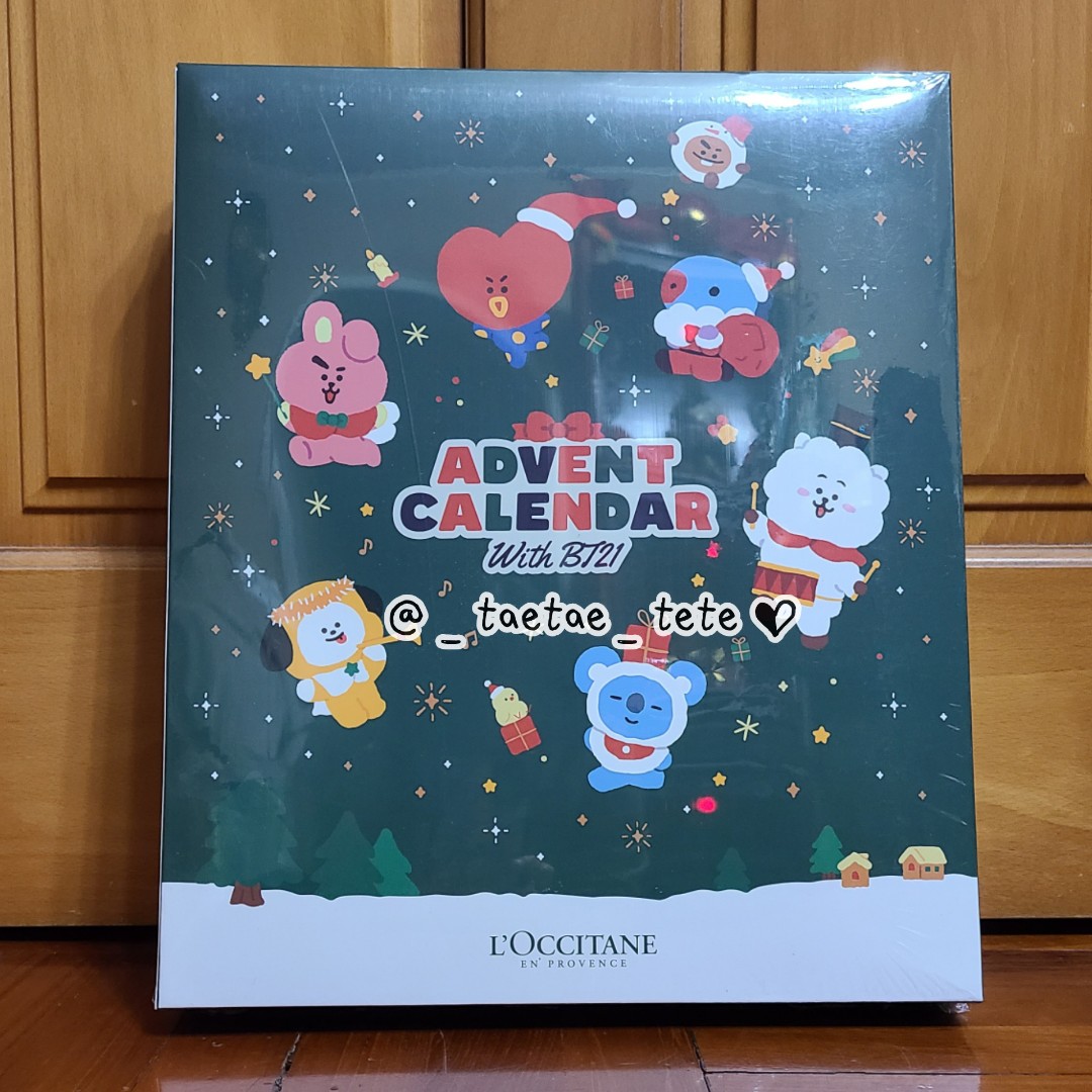 (現貨) Advent Calendar with BT21 by L'OCCITANE, 興趣及遊戲, 收藏品及紀念品, 韓流