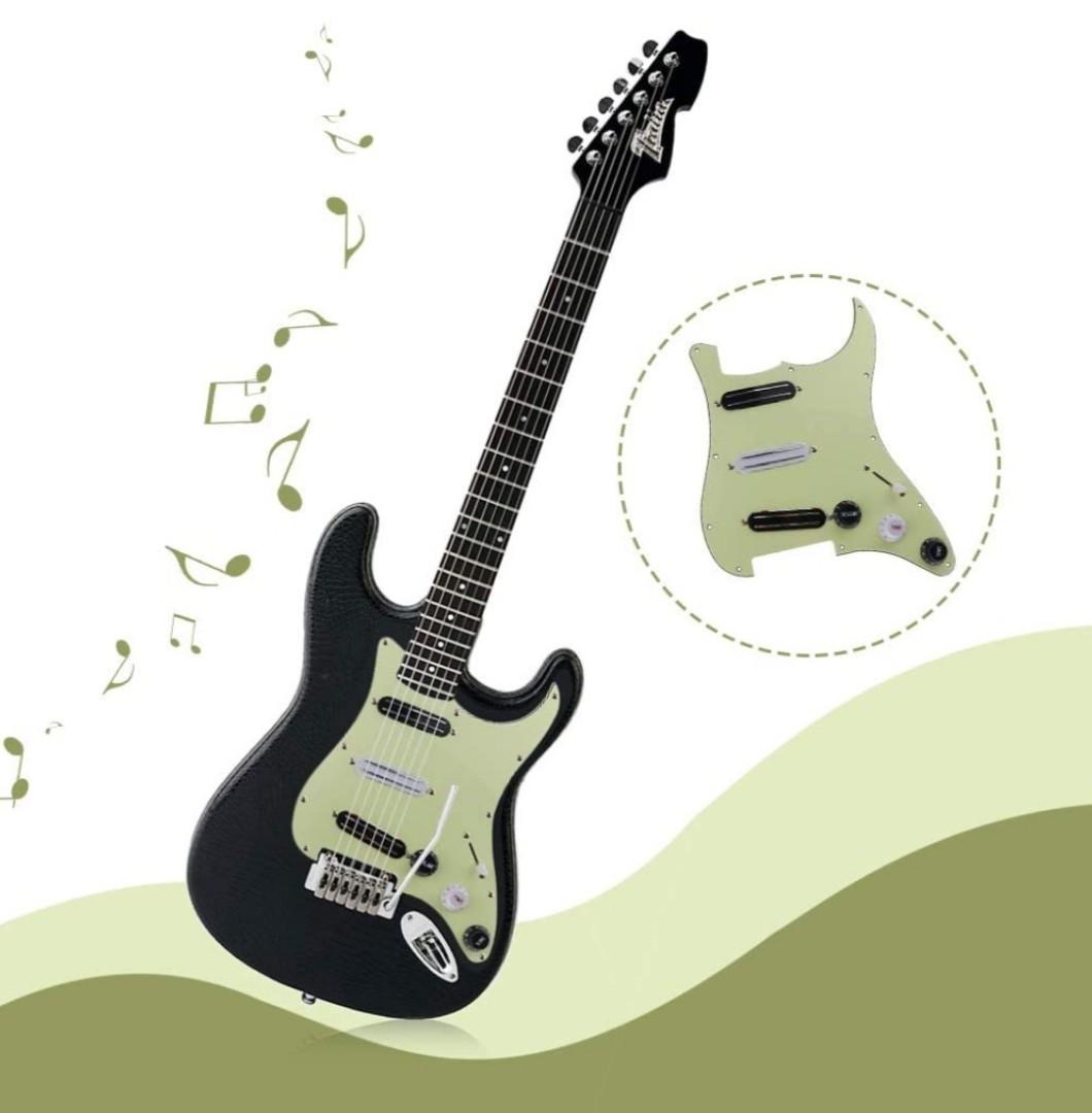 Alnicov 11 Hole Stratocaster Pickguard Sss Maple Guitar Pick Guard Back Plate For Fender Standard Strat Guitar Replacement 