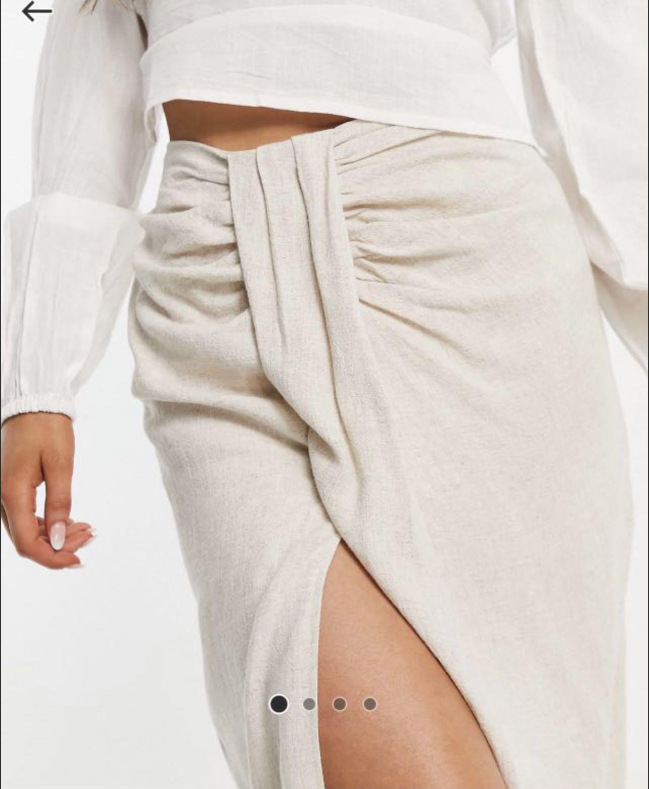 Linen Asos White Maxi Skirt ASOS Linen Look Stripe Co-ord Maxi