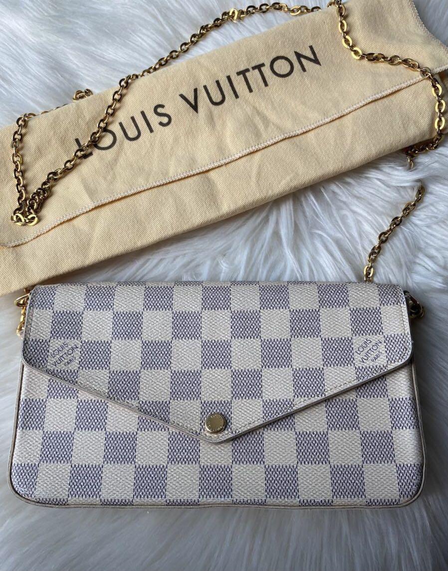 CLEARANCE SALE Authentic Louis Vuitton LV Damier Azur Felicie Pochette  Shoulder / Crossbody Bag Clutch, Luxury, Bags & Wallets on Carousell