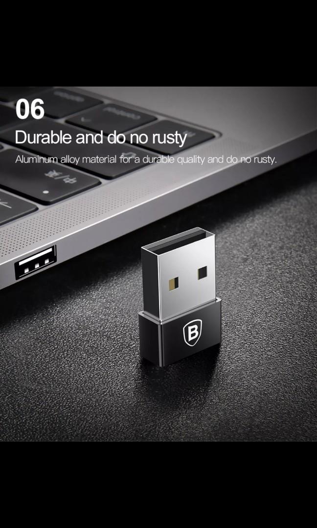 Baseus USB Male to Type C Female Cable OTG Adapter Converter Notebook ...