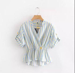 Blue and Yellow Blouse Brand New