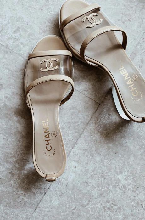 Chanel pvc top mules 219
