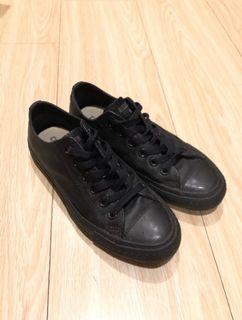 Converse/近全新/全黑皮革