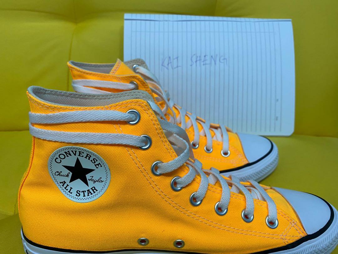 Bright best sale orange converse