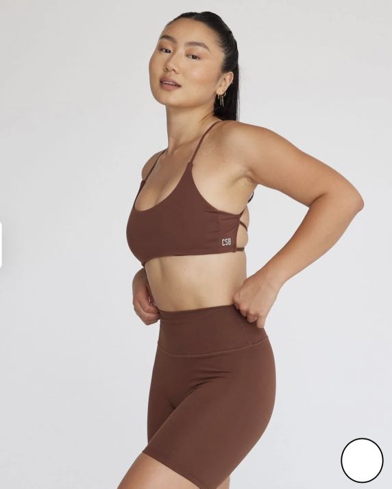 CROP SHOP BOUTIQUE CSB LEXI CROP - CAPPUCCINO - SIZE S, Women's Fashion,  Activewear on Carousell