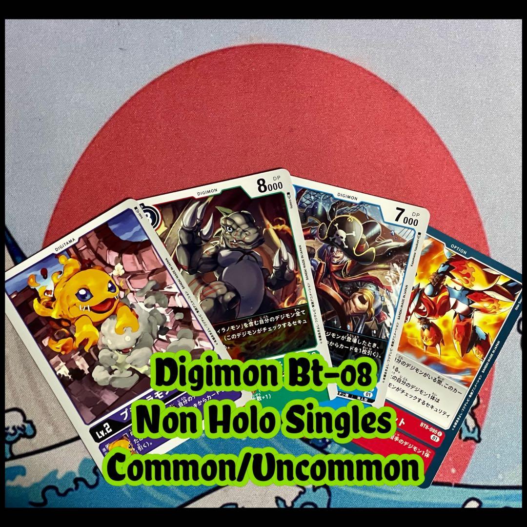 Digimon bt-08 singles common uncommon non holo cards tcg card deck bt8  bt08, Hobbies & Toys, Toys & Games on Carousell