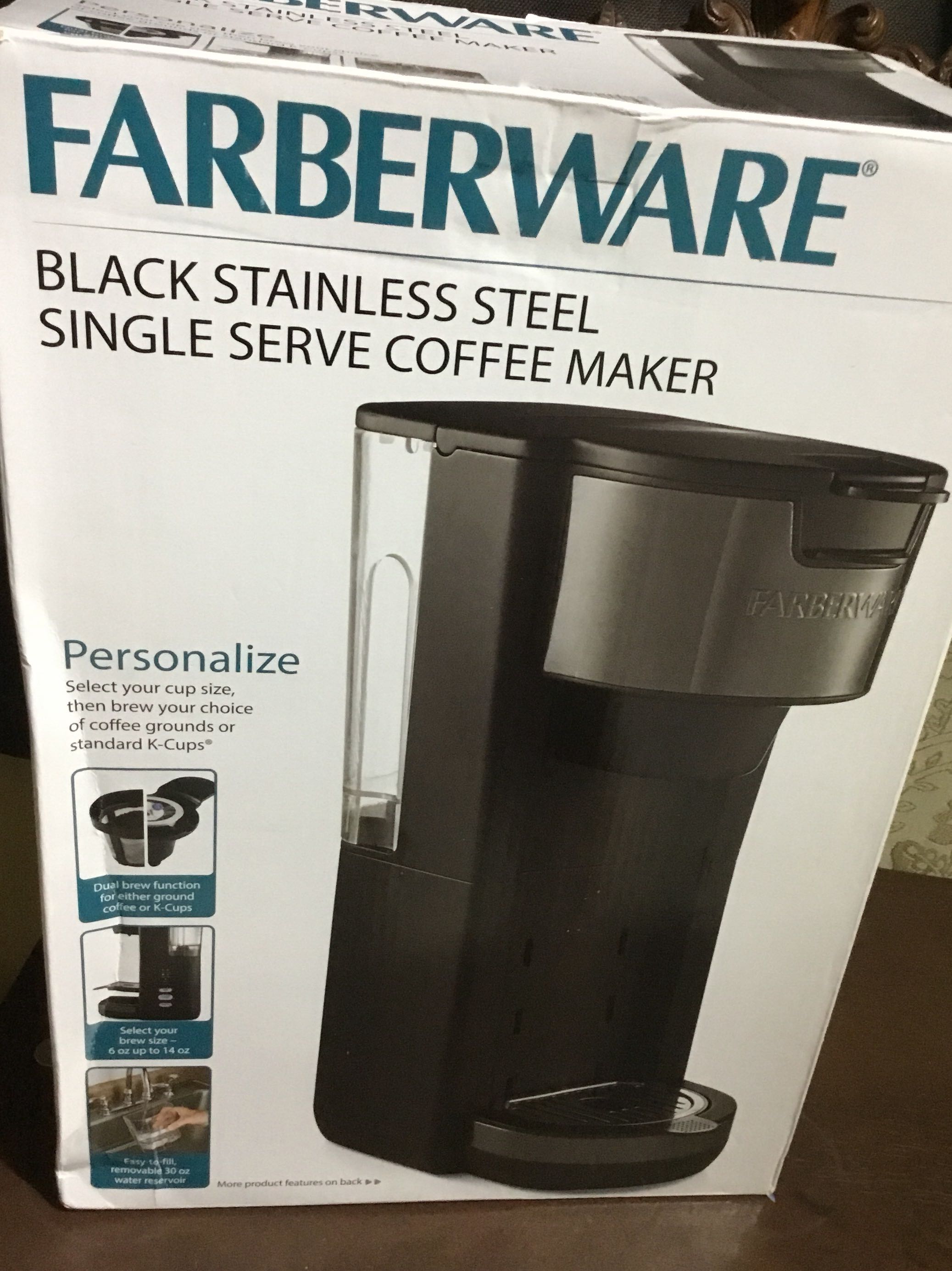 Farberware SINGLE SERVE BREWER K-Cup Capsule #201762 Compact Coffee Maker  NEW