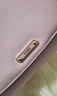 Fendi pink trifold snap button wallet card holder
