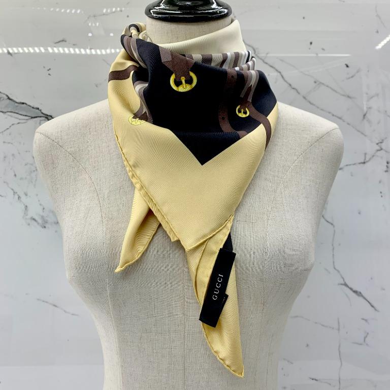 GUCCI 2 PIECE 100 SILK 90X90CM SCARF 217024573