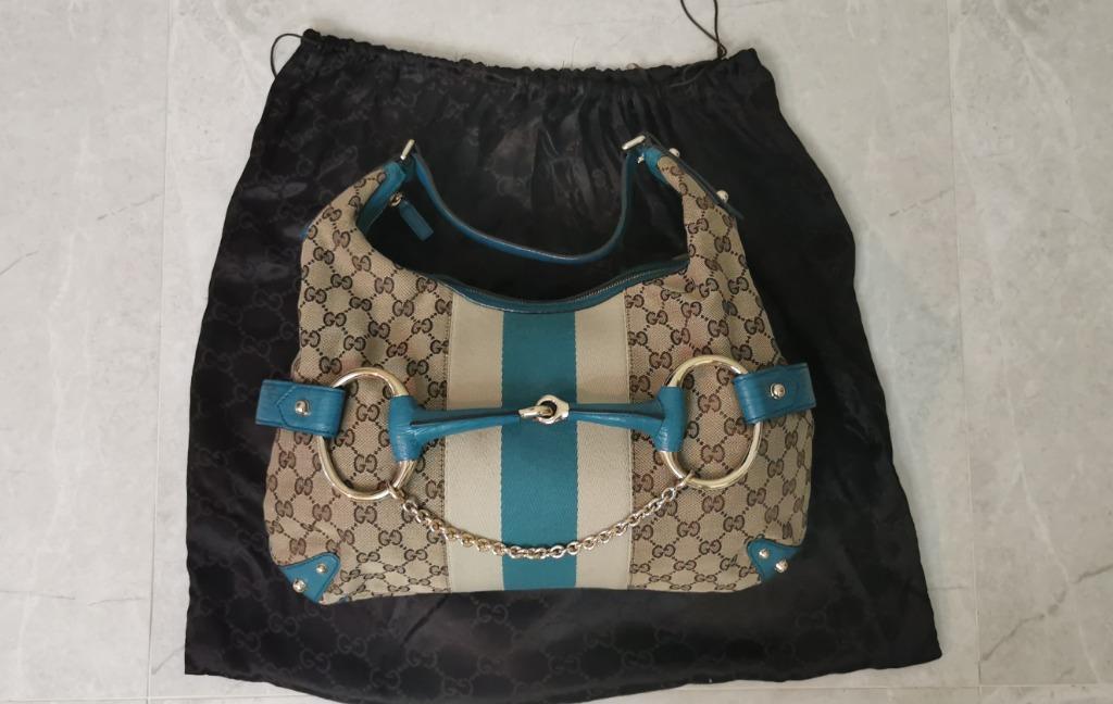 Hobo handbag Gucci Blue in Cotton - 35944330
