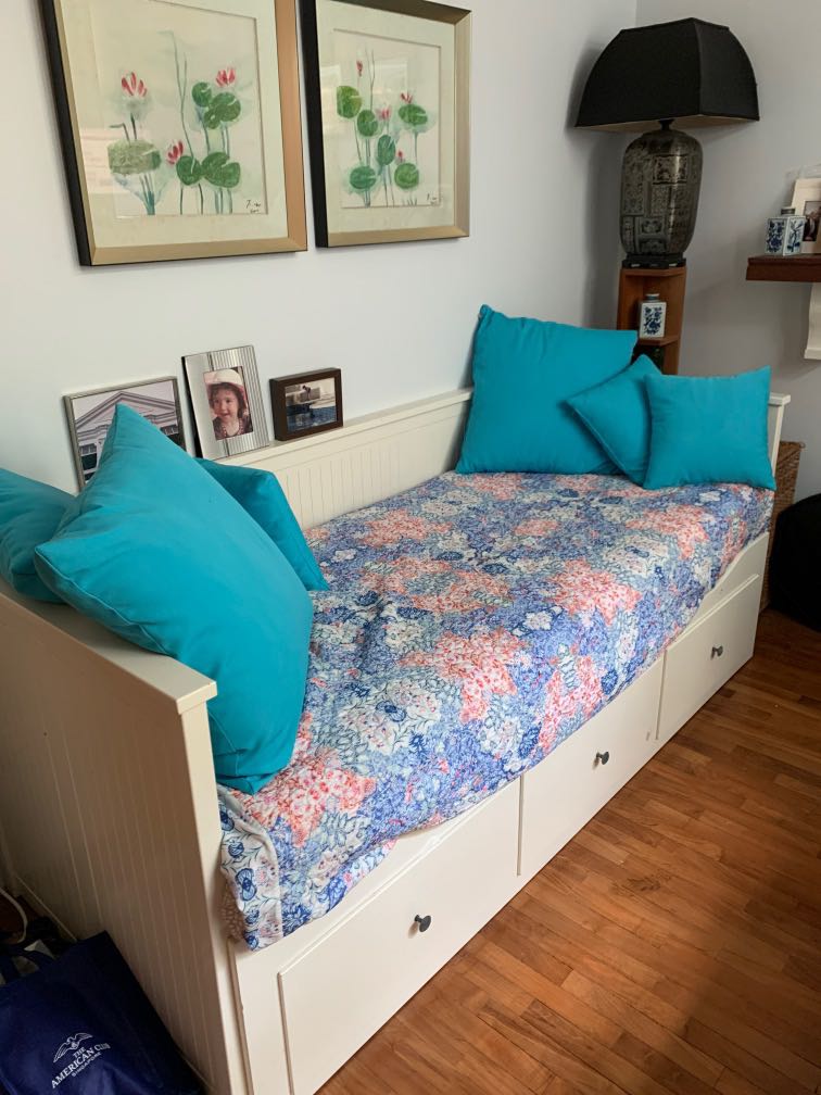 IKEA Day Bed with Pullout Extension (2 available), Furniture & Home