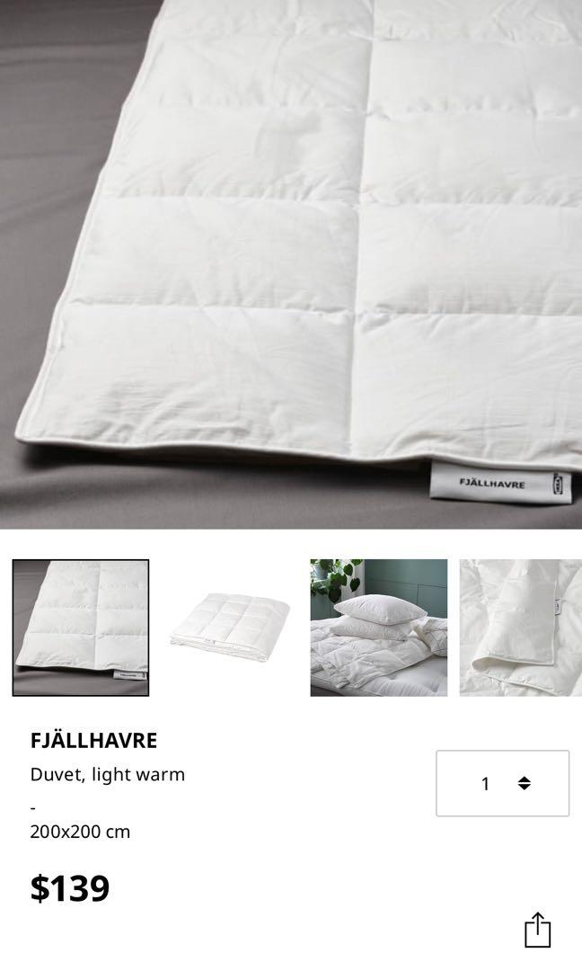 King size New IKEA HONSBAR Comforter Extra Warm version white cotton duck down 