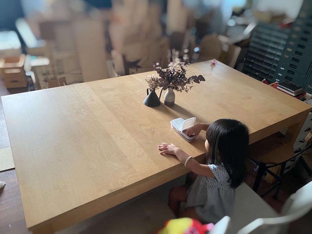 IKEA Large birch extendable table for or meeting room table