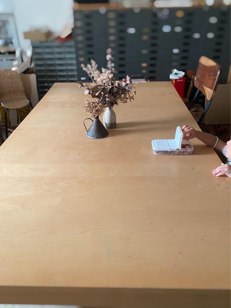 IKEA Large birch extendable table for or meeting room table