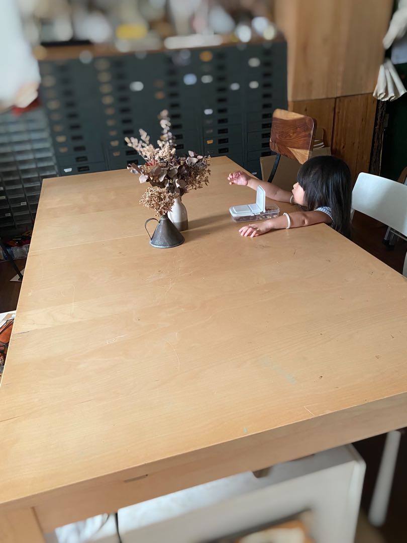 IKEA Large birch extendable table for or meeting room table