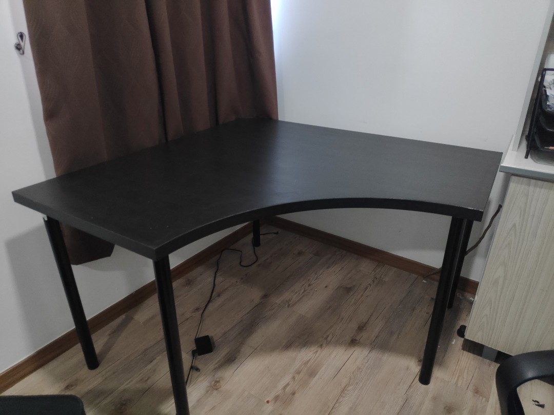 IKEA linnmon Corner Office Desk, Furniture & Home Living, Furniture, Tables & Sets on Carousell