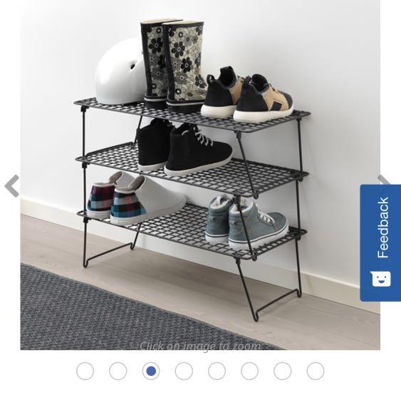 IKEA stackable shoe rack （分類：家居改善及收納用品）位於 Hong Kong。 由 bertiebert11 提交（商品編號 1129959172，圖片 2）。簡介： IKEA Grejig stackable shoe rack set (3 pieces) Originally got for $39.9 x 3. Available from end of Dec. Negotiable if needed earlier. 。