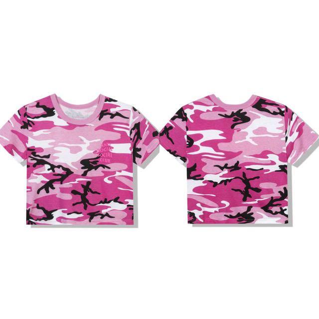 INSTOCK ASSC Anti Social Social Club Geenie Pink Camo Crop Top Women s Fashion Tops Other Tops on Carousell