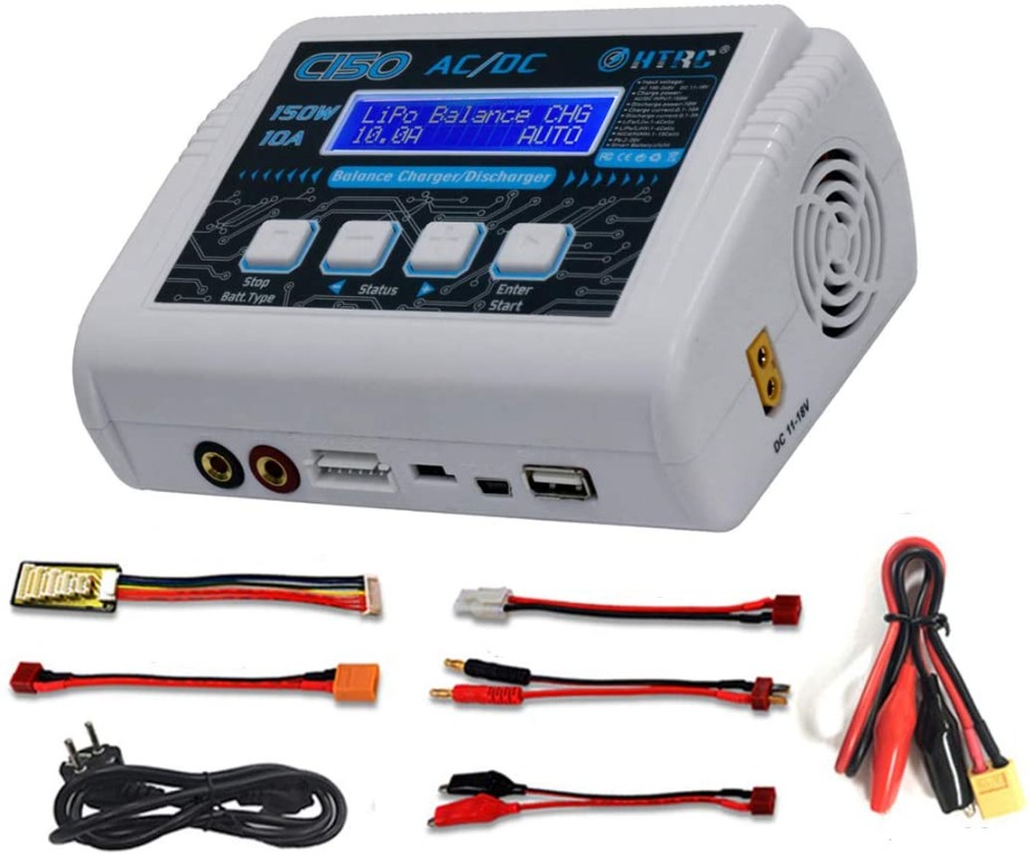EMEPOVGY B6 Balance Lipo - Caricatore 80 W 6 A, schermo LCD, per batteria LiPo/Li-Ion/Life (1-6S) NiMH/NiCd (1-15S) / PB(2-20 V) con alimentatore AC