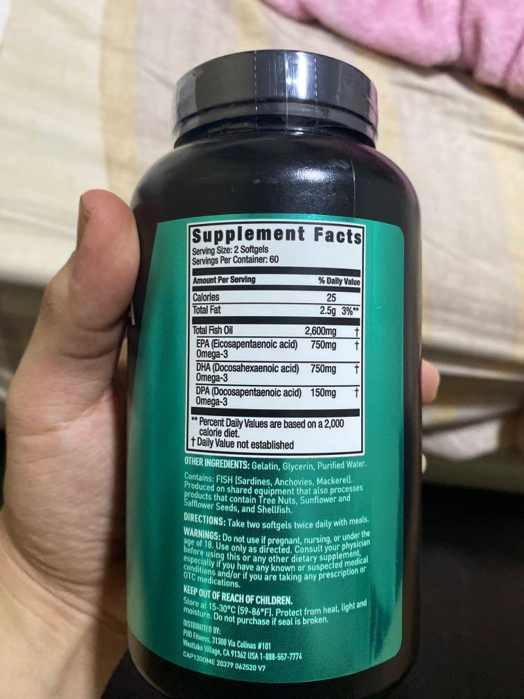 Jym omega fish oil, Health & Nutrition, Health Supplements, Vitamins