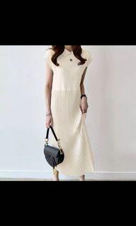 Korean Style Knitted Pleated Dress